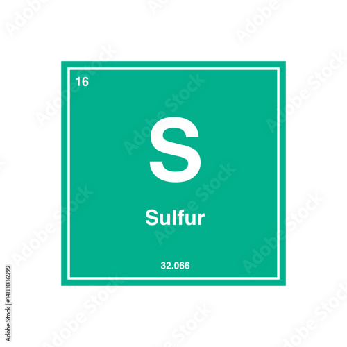 sulfur periodic vector isolated on transparent background