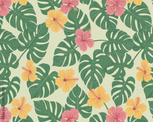 seamless pattern with flowers.