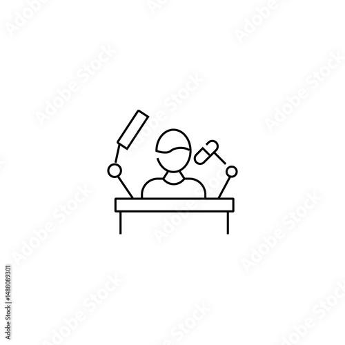 single outline icon public speaking. linier icon collection. editable stroke. vector illustration.