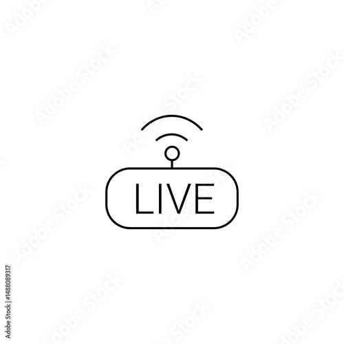 single outline icon live. linier icon collection. editable stroke. vector illustration.