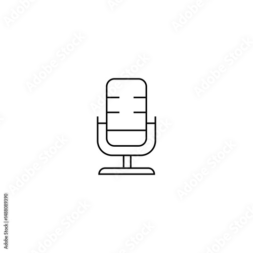 single outline icon microphone. linier icon collection. editable stroke. vector illustration.