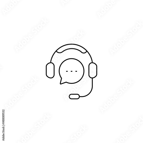 single outline icon chat support. linier icon collection. editable stroke. vector illustration.