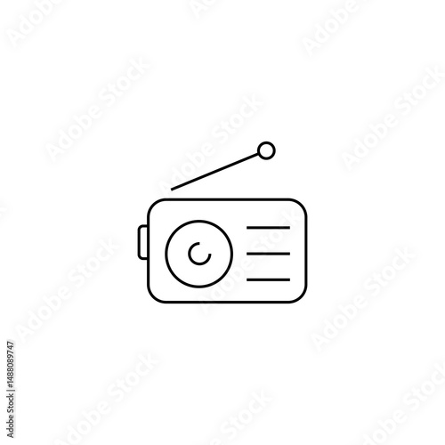 single outline icon radio. linier icon collection. editable stroke. vector illustration.