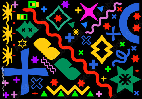 Flat design geometric graphic vector illustration