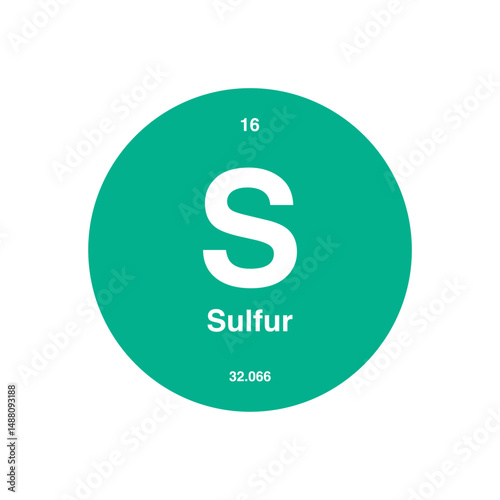 sulfur periodic vector isolated on transparent background