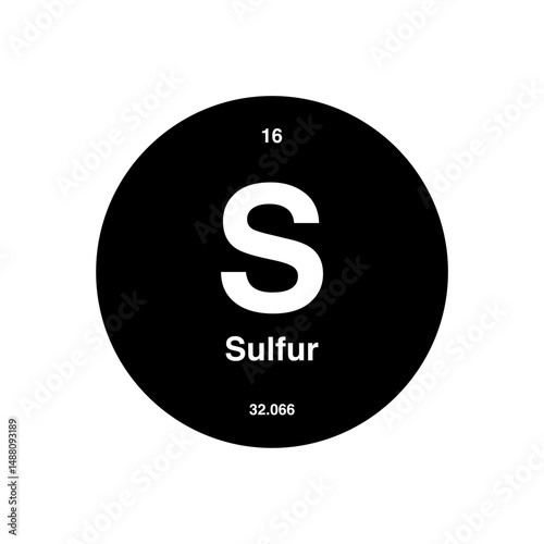 sulfur periodic vector isolated on transparent background