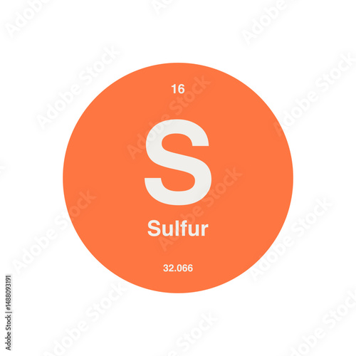 sulfur periodic vector isolated on transparent background
