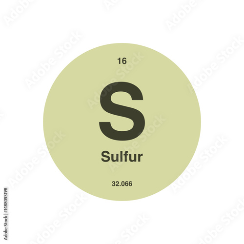 sulfur periodic vector isolated on transparent background