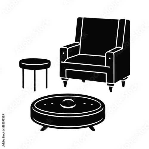 Robot Vacuum Furniture Vector Art
