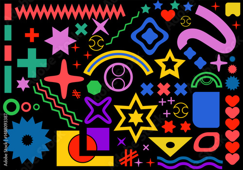 Flat geometric background elements