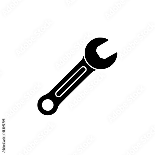 Black silhouette of a wrench tool