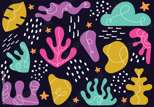 Collection of hand drawn abstract elements