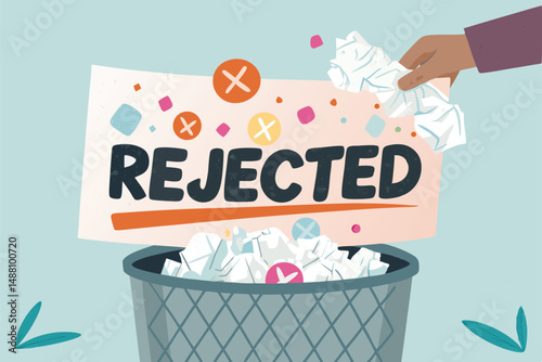 Animate a crumpled piece of paper being forcefully tossed into a trash can, emphasizing the realistic physics of the crumpling and the trajectory.