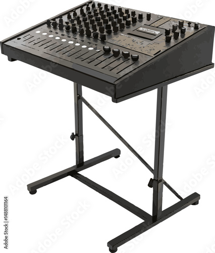 Professional Audio Mixing Console on Stand - Studio Equipment Vector