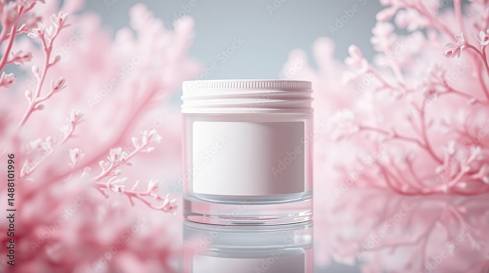 Eco-Friendly Skincare Jar Surreal Infrared Tones, Minimalist Design, Blank Label Eco-Friendly Skincare Jar Surreal Infrared Tones, Minimalist Design, Blank Label