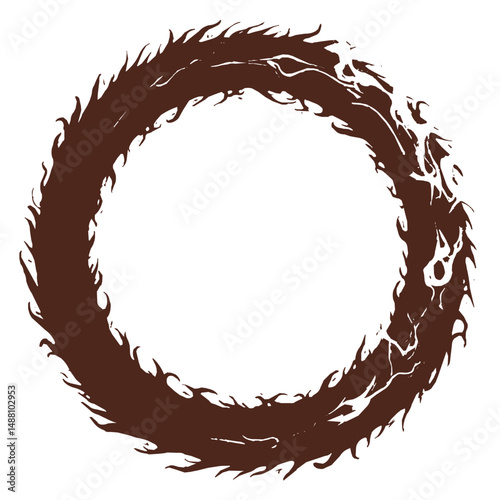 Black fire circle border