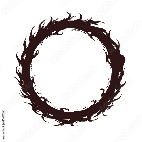 Black fire circle border