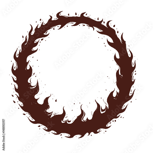 Black fire circle border