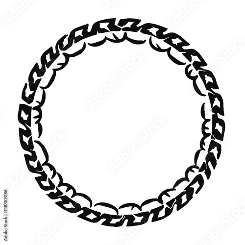 Black fire circle border