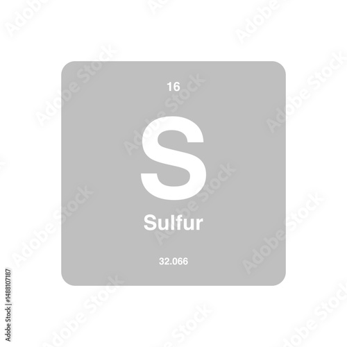 sulfur periodic vector isolated on transparent background