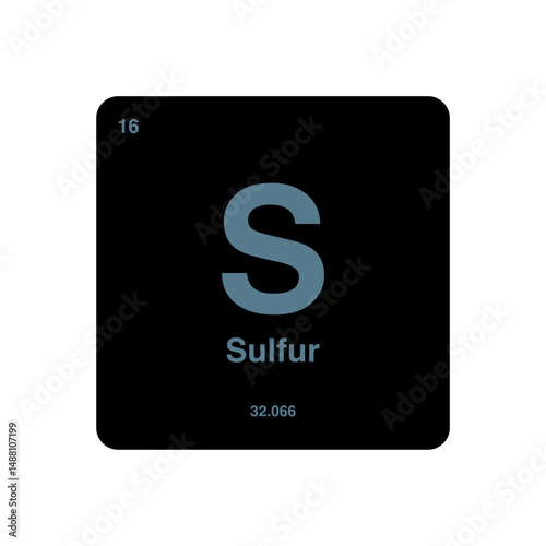 sulfur periodic vector isolated on transparent background
