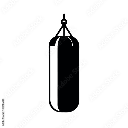 Fitness Punching Bag Vector Silhouette Art