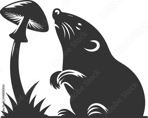 Small rodent animal mole vector silhouette