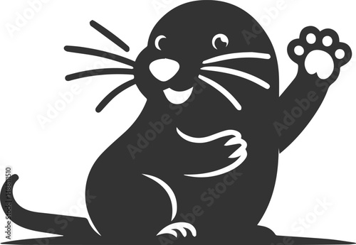 Small rodent animal mole vector silhouette