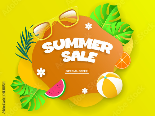 summer sale social media design template banner