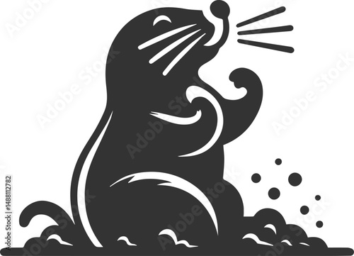 Small rodent animal mole vector silhouette