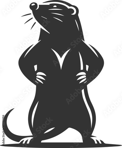 Small rodent animal mole vector silhouette