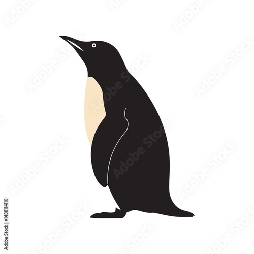 penguin vector silhuette illustration art vector on white background