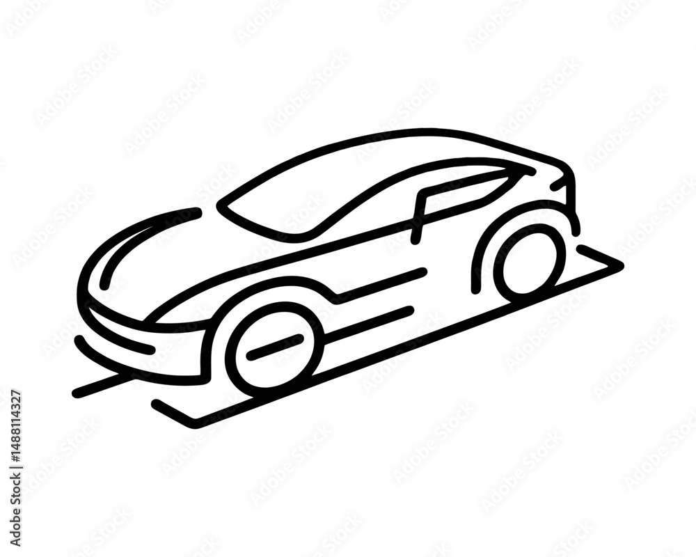 Fototapeta premium Flat minimal car icon for logo design