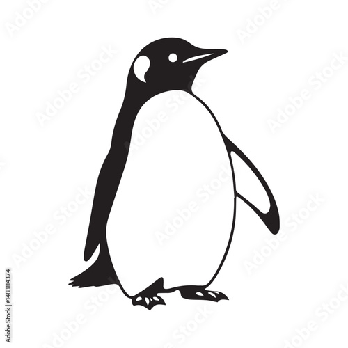 penguin vector silhuette illustration art vector on white background