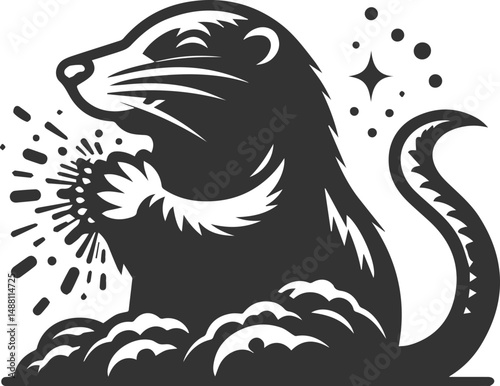 Small rodent animal mole vector silhouette