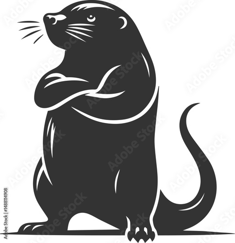 Small rodent animal mole vector silhouette