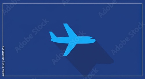 Wallpaper Mural Airplane Icon on Blue Background Torontodigital.ca
