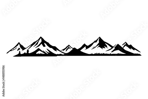 A Range of Mountains Silhouette at Sunset for Breathtaking Landscape Images