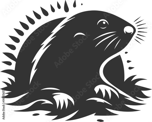 Small rodent animal mole vector silhouette