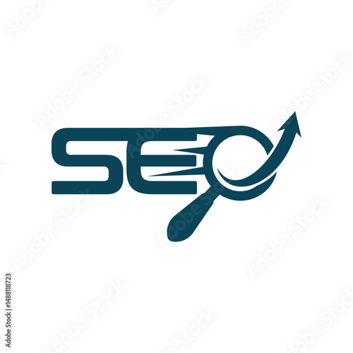SEO Logo. Website Search Engine Optimisation  S. E. O. logo design vector
