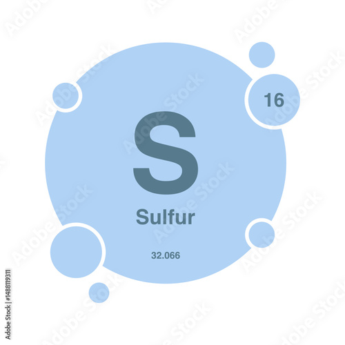 sulfur periodic vector isolated on transparent background
