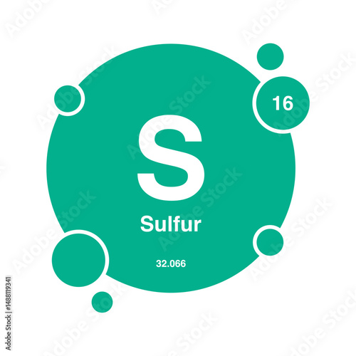 sulfur periodic vector isolated on transparent background