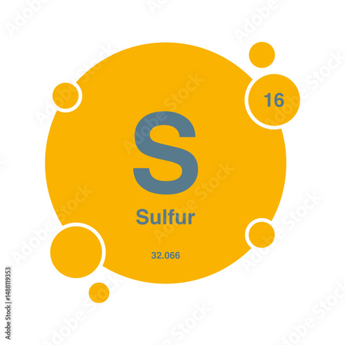 sulfur periodic vector isolated on transparent background