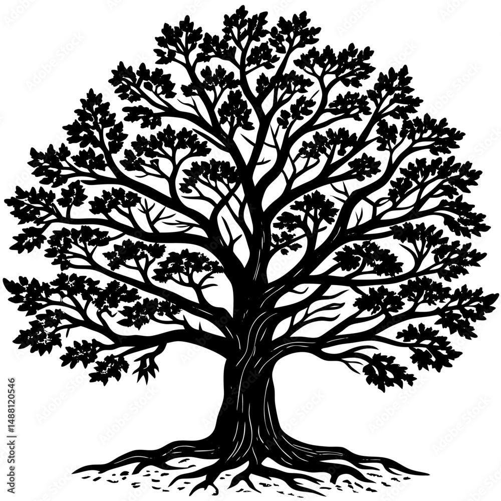 Fototapeta premium vector black tree of live icon on white background