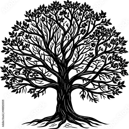 vector black tree of live icon on white background