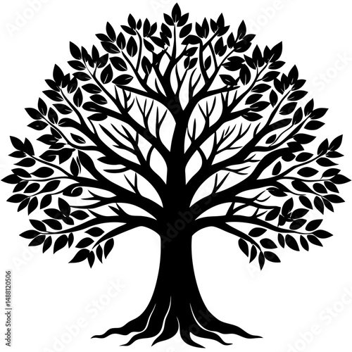 vector black tree of live icon on white background