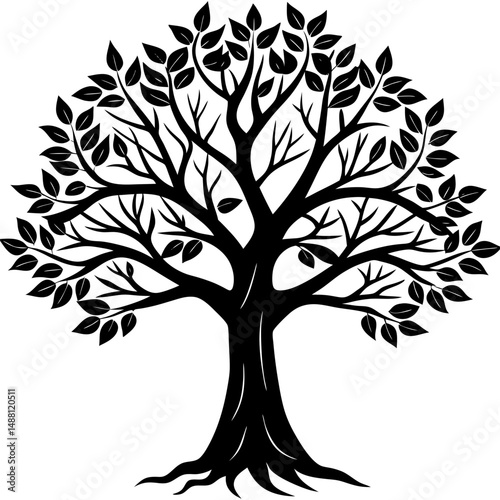 vector black tree of live icon on white background