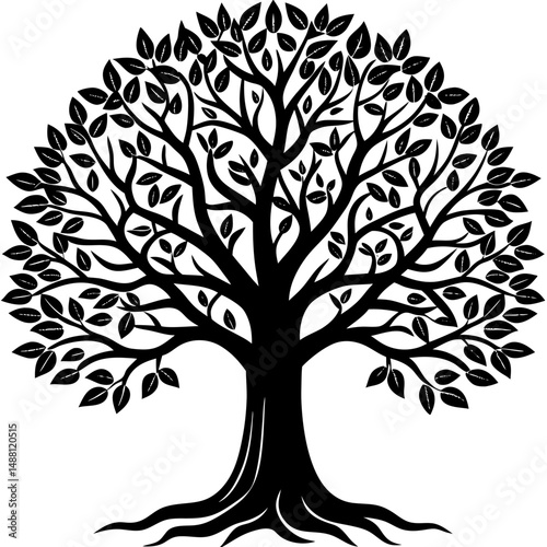 vector black tree of live icon on white background