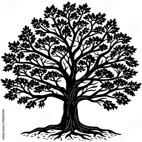vector black tree of live icon on white background