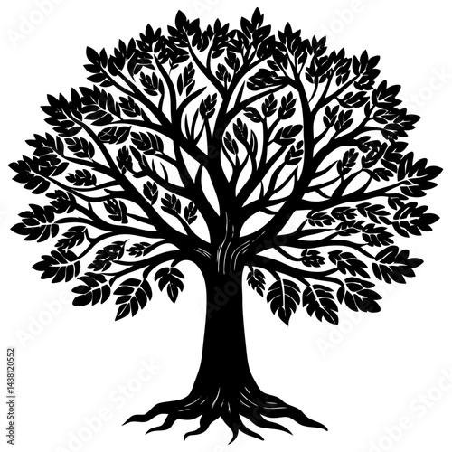 vector black tree of live icon on white background